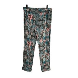 Zadig & Voltaire Pants Women 36 (S) Parone Python Flower Multi Camou Rare #EE1-5